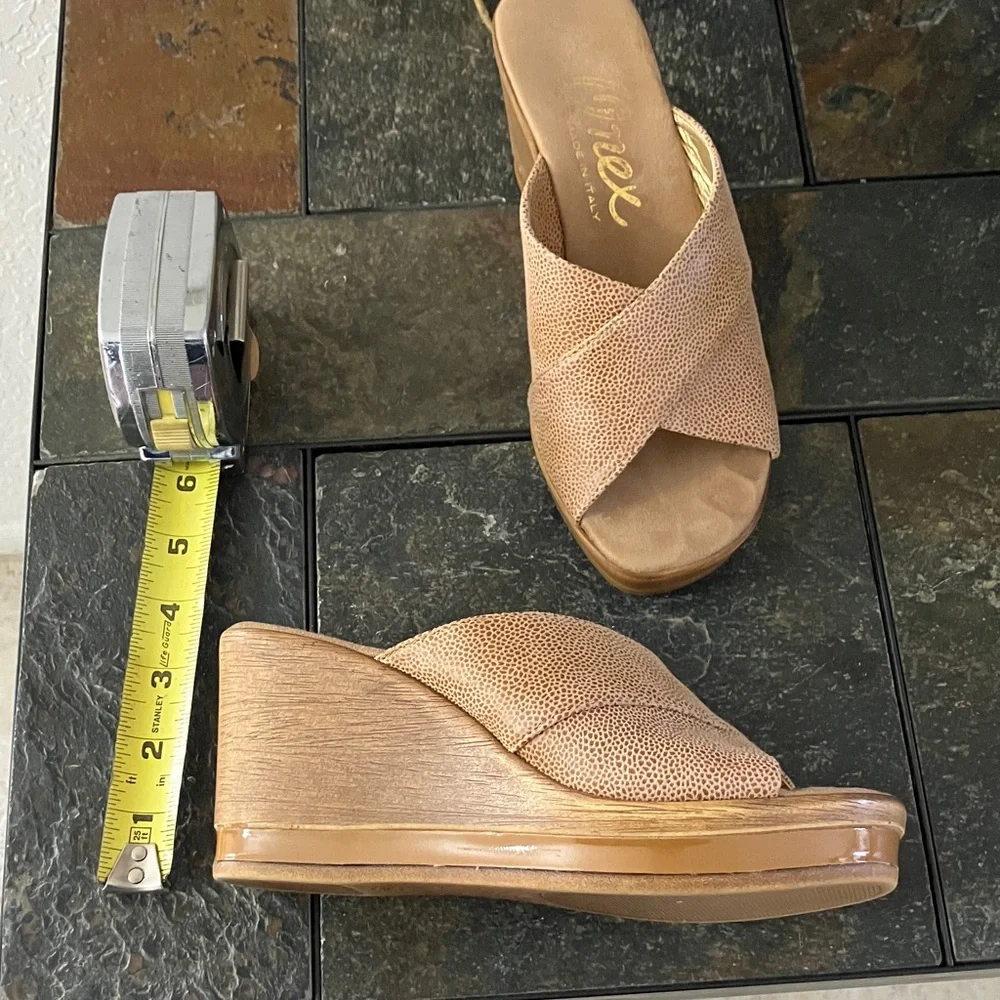 Onex Style Dianne Tan Wedge Slide Sandal‎ - Women's Casual Platform Size 6
